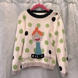 Lourdes Chic Spain Lil Girl, Dot Sweater Sz 8 EUC